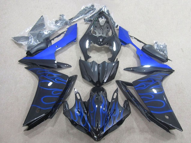 2007-2008 Glossy Black Blue Flame Yamaha YZF R1 Motorcycle Fairing UK Stores