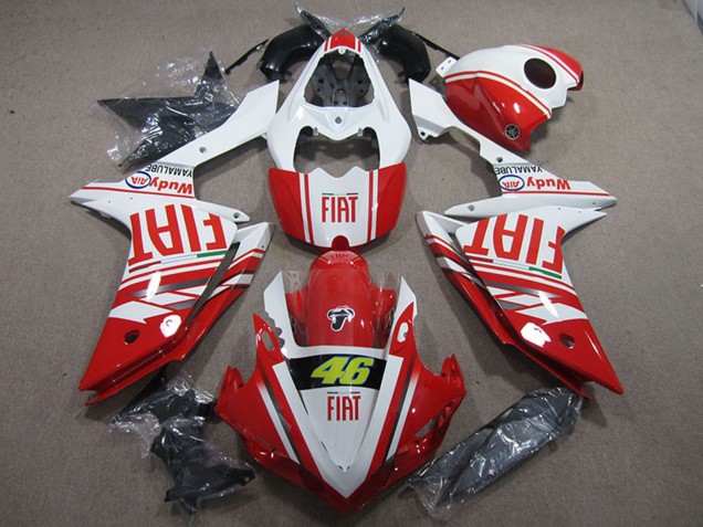 2007-2008 White Red Fiat 46 Yamaha YZF R1 Motorcycle Fairings UK Stores