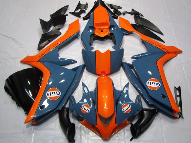 2007-2008 Dark Blue Orange Gulf Yamaha YZF R1 Motorcycle Fairings UK Stores
