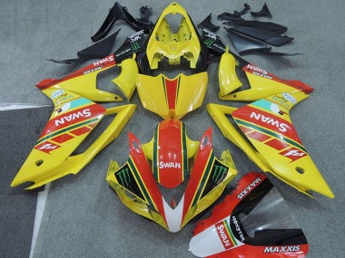 2007-2008 Yellow Red Black White Swan Yamaha YZF R1 Motorcycle Fairings UK Stores