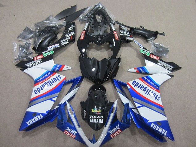 2007-2008 White Blue Black Volvo Fimer Sterilgarda Yamaha YZF R1 Motorcycle Fairings UK Stores