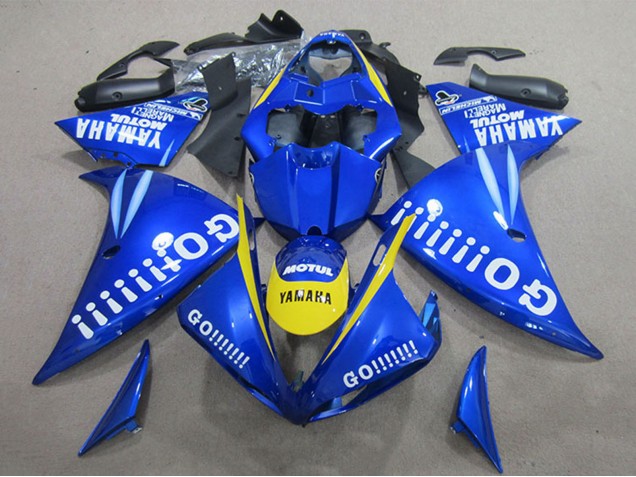 2009-2011 Blue Yellow White Go Yamaha YZF R1 Motorcycle Fairings UK Stores