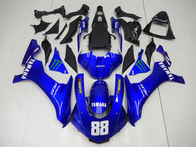 2015-2019 Blue Green Monster Akropovic Yamaha YZF R1 Motorcycle Fairings UK Stores