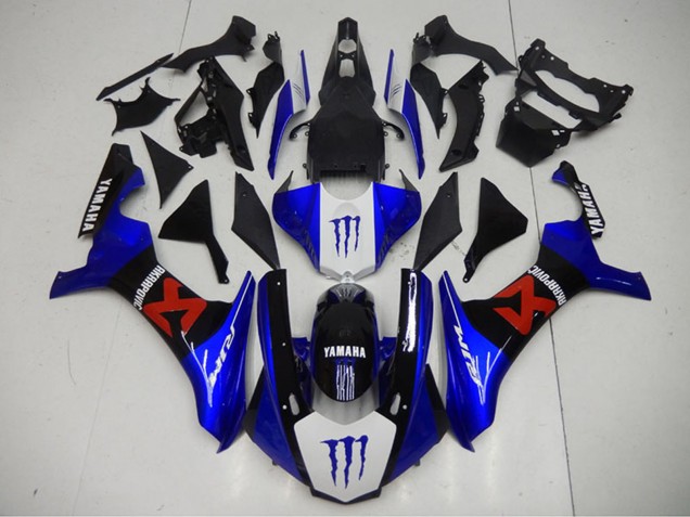 2015-2019 Blue White Black Red Monster Akropovic Yamaha YZF R1 Motorcycle Fairings UK Stores