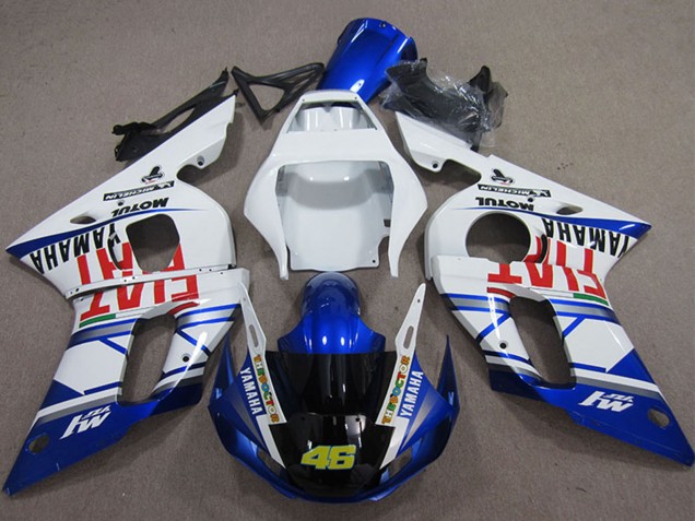1998-2002 White Blue Red Fiat Michelin Motul 46 Yamaha YZF R6 Motorcycle Fairings UK Stores