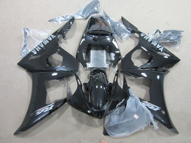 2003-2004 Glossy Black Silver Decals Yamaha YZF R6 Motorcycle Fairings UK Stores