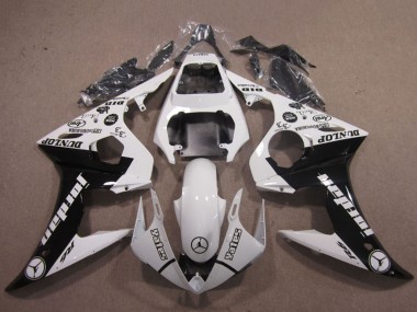 2003-2004 White Glossy Black Jordan Dunlop Yamaha YZF R6 Motorcycle Fairings UK Stores