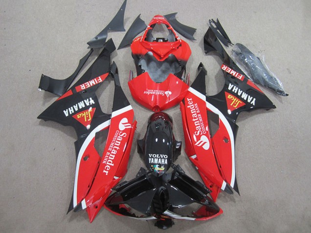 2008-2016 Red White Glossy Black Volvo Santander Fimer Yamaha YZF R6 Motorcycle Fairings UK Stores