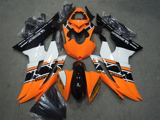 2008-2016 Orange White Glossy Black Motul Yamaha YZF R6 Motorcycle Fairings UK Stores