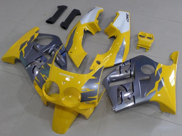 1988-1989 Grey Yellow Honda CBR250RR MC19 Motorbike Fairing Kits UK Stores 1988-1989 Grey Yellow Honda CBR250RR MC19 Motorbike Fairing Kits UK Stores