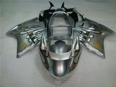 1996-2007 Flame Silver Grey Honda CBR1100XX Motorcycle Fairings Kits UK Stores