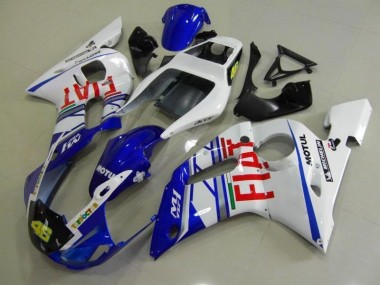 1998-2002 Blue White Fiat Yamaha YZF R6 Motorcycle Fairings Kit UK Stores