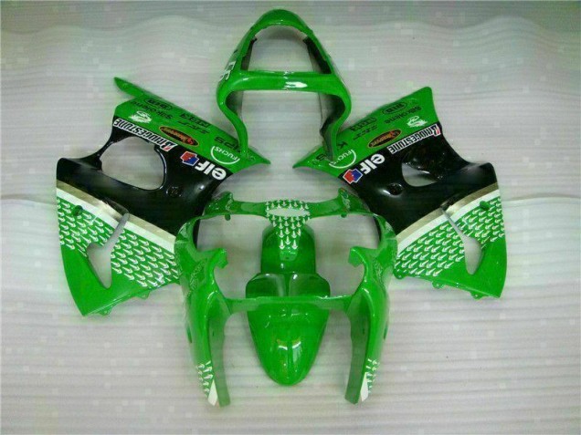 2000-2002 Green Black Kawasaki ZX6R Motorcycle Bodywork UK Stores 2000-2002 Green Black Kawasaki ZX6R Motorcycle Bodywork UK Stores