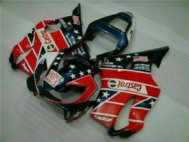2001-2003 Red White Blue Castrol Cycle World Honda CBR600 F4i Motorcycle Fairings Kits UK Stores 2001-2003 Red White Blue Castrol Cycle World Honda CBR600 F4i Motorcycle Fairings Kits UK Stores