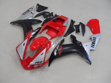 2002-2003 Red Matte Silver Yamaha YZF R1 Motorcycle Fairing Kit UK Stores