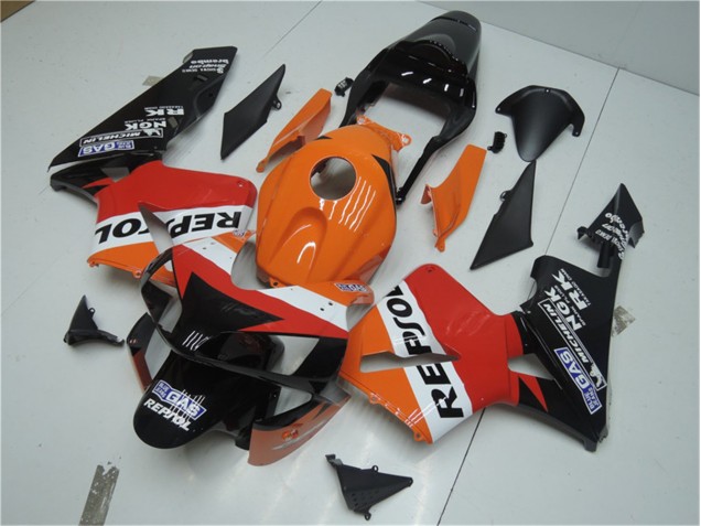 2003-2004 Orange Red Black Repsol Honda CBR600RR Motor Bike Fairings UK Stores