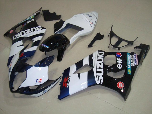 2003-2004 White Black Elf Suzuki GSXR 1000 Motorcycle Fairing Kit UK Stores 2003-2004 White Black Elf Suzuki GSXR 1000 Motorcycle Fairing Kit UK Stores
