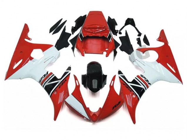 2003-2005 Red White Black Yamaha YZF R6 Motorcycle Fairings Kits UK Stores