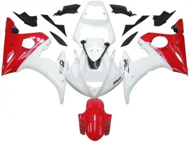 2003-2005 White Red Yamaha YZF R6 Motorbike Fairing Kits UK Stores