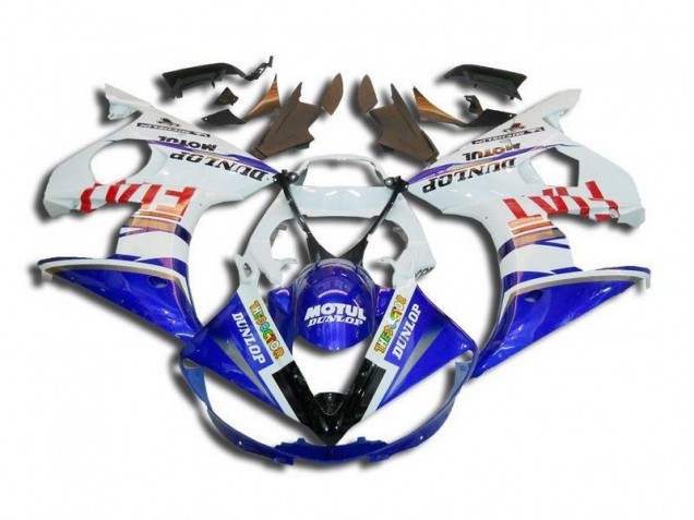 2003-2005 White Blue Fiat Motul Dunlop Yamaha YZF R6 Bike Fairings UK Stores 2003-2005 White Blue Fiat Motul Dunlop Yamaha YZF R6 Bike Fairings UK Stores