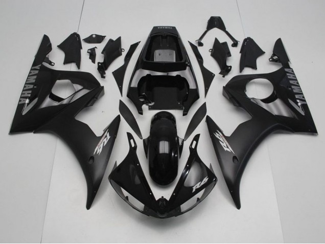 2003-2005 Black with Silver Decals Yamaha YZF R6 Motorcycle Fairing Kits UK Stores 2003-2005 Black with Silver Decals Yamaha YZF R6 Motorcycle Fairing Kits UK Stores