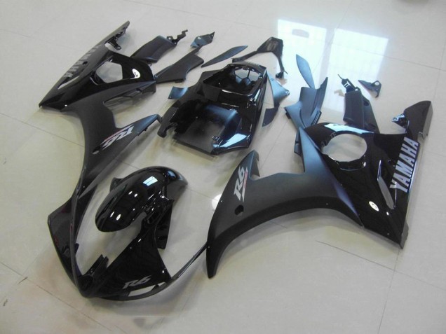 2003-2005 Matte Black Glossy Black Yamaha YZF R6 Motorbike Fairing Kits UK Stores