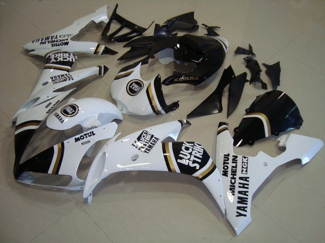 2004-2006 Black Gold White Yamaha YZF R1 Bike Fairing Kit UK Stores