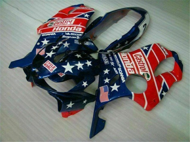 2004-2007 Blue Red Castrol Cycle World Honda CBR600 F4i Motorcycle Fairings UK Stores 2004-2007 Blue Red Castrol Cycle World Honda CBR600 F4i Motorcycle Fairings UK Stores