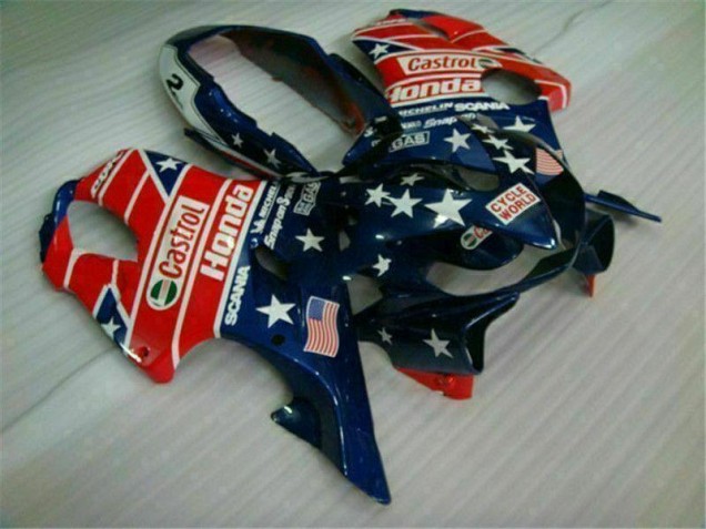 2004-2007 Blue Red Castrol Cycle World Honda CBR600 F4i Motorcycle Fairings UK Stores 2004-2007 Blue Red Castrol Cycle World Honda CBR600 F4i Motorcycle Fairings UK Stores
