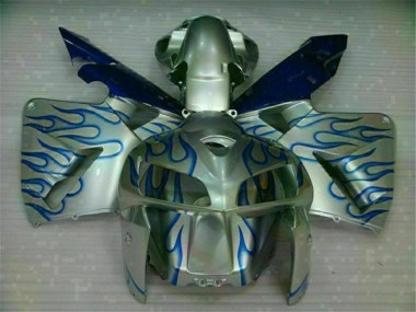 2005-2006 White Blue Flame Honda CBR600RR Motorcycle Fairing Kit UK Stores