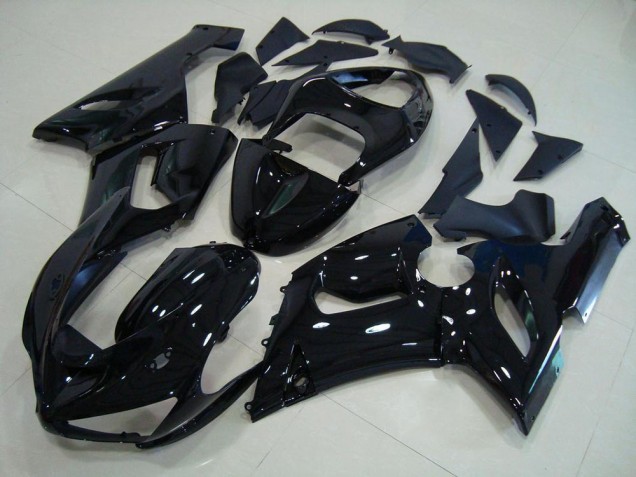 2005-2006 Glossy Black Kawasaki ZX6R Motorcycle Fairings UK Stores 2005-2006 Glossy Black Kawasaki ZX6R Motorcycle Fairings UK Stores