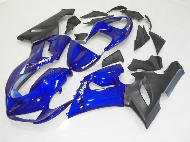 2005-2006 Blue Black Kawasaki ZX6R Motorcycle Fairing UK Stores 2005-2006 Blue Black Kawasaki ZX6R Motorcycle Fairing UK Stores