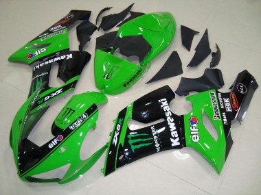 2005-2006 Green Monster Kawasaki ZX6R Motorcycle Fairing Kit UK Stores