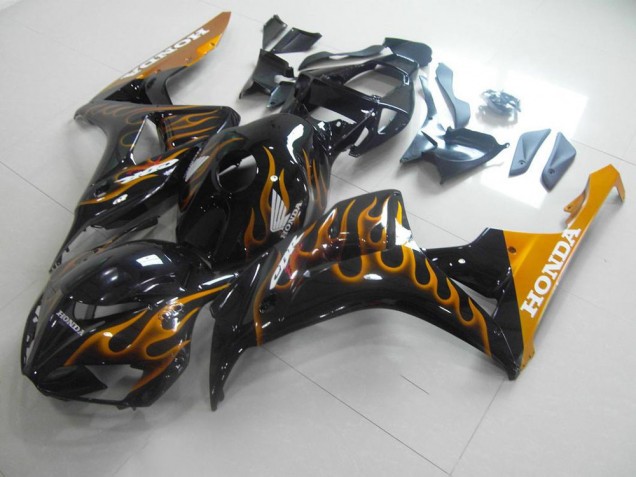 2006-2007 Gold Flame Honda CBR1000RR Motorcycle Fairings Kits UK Stores