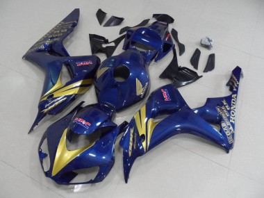 2006-2007 Dark Blue with Gold Stripe Honda CBR1000RR Motorcycle Fairing Kits UK Stores