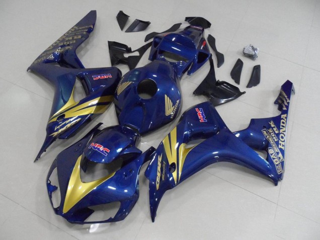 2006-2007 Dark Blue with Gold Stripe Honda CBR1000RR Motorcycle Fairing Kits UK Stores