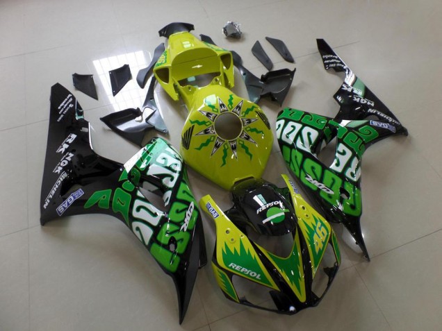 2006-2007 Green Yellow Rossi Honda CBR1000RR Replacement Motorcycle Fairings UK Stores