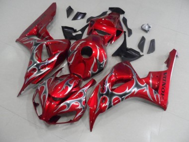 2006-2007 Red with Black Grey Flame Honda CBR1000RR Motorcycle Bodywork UK Stores