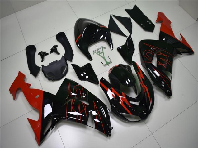 2006-2007 Black Red Kawasaki ZX10R Motorcycle Fairings UK Stores 2006-2007 Black Red Kawasaki ZX10R Motorcycle Fairings UK Stores