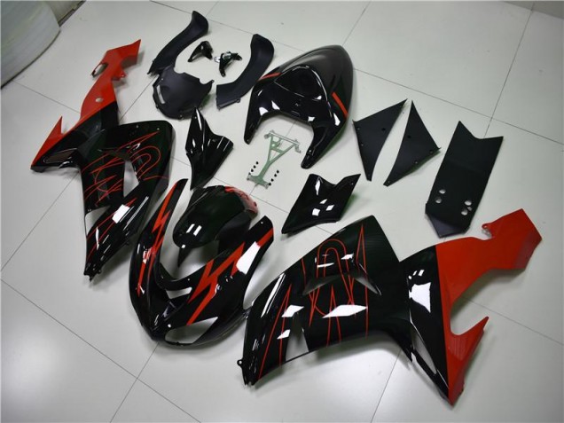 2006-2007 Black Red Kawasaki ZX10R Motorcycle Fairings UK Stores 2006-2007 Black Red Kawasaki ZX10R Motorcycle Fairings UK Stores