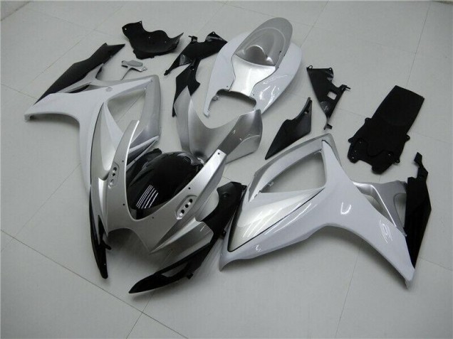 2006-2007 Silver Suzuki GSXR 600/750 Motorcycle Fairings Kits UK Stores