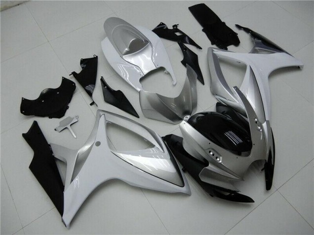 2006-2007 Silver Suzuki GSXR 600/750 Motorcycle Fairings Kits UK Stores