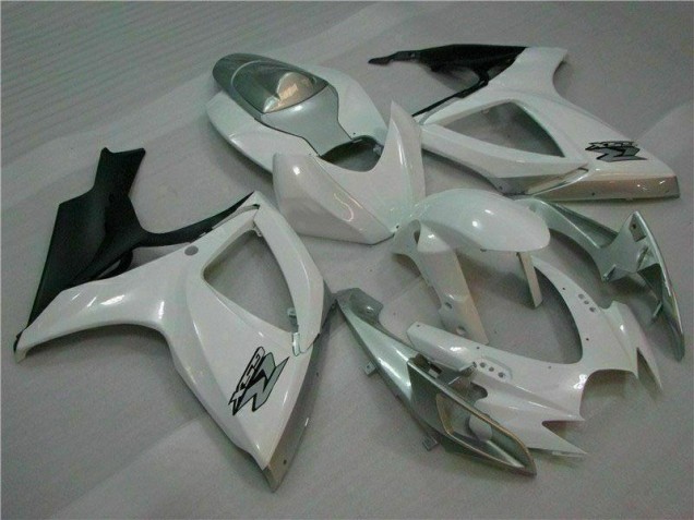 2006-2007 White Silver Suzuki GSXR 600/750 Motorcycle Fairing Kit UK Stores