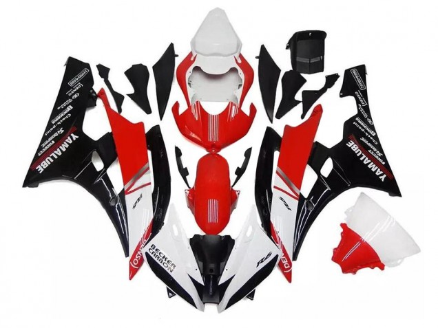 2006-2007 White Red Black Yamaha YZF R6 Replacement Fairings UK Stores 2006-2007 White Red Black Yamaha YZF R6 Replacement Fairings UK Stores