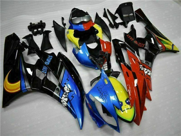 2006-2007 Yellow Blue Red Yamaha YZF R6 Motorcycle Fairings Kit UK Stores 2006-2007 Yellow Blue Red Yamaha YZF R6 Motorcycle Fairings Kit UK Stores