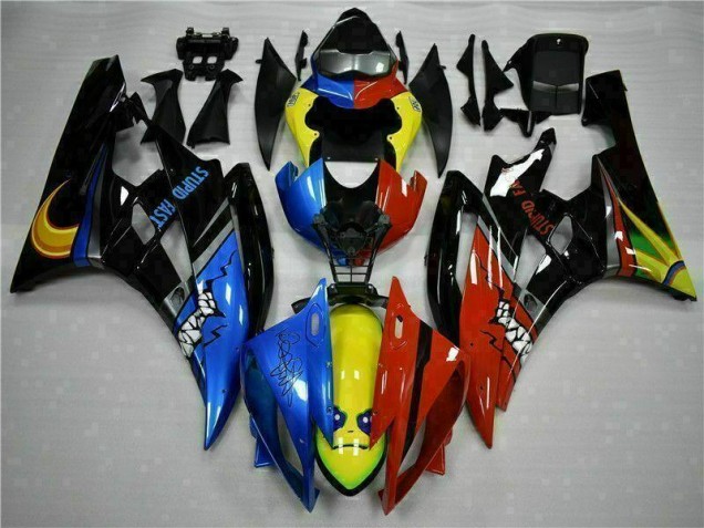 2006-2007 Yellow Blue Red Yamaha YZF R6 Motorcycle Fairings Kit UK Stores 2006-2007 Yellow Blue Red Yamaha YZF R6 Motorcycle Fairings Kit UK Stores