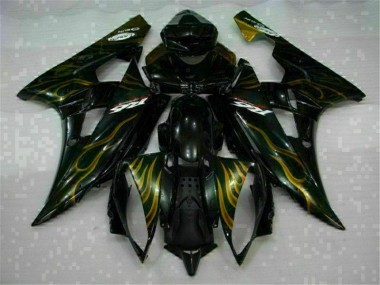 2006-2007 Black Yamaha YZF R6 Bike Fairing Kit UK Stores