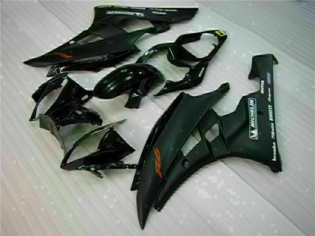 2006-2007 Black Yamaha YZF R6 Motorbike Fairing Kits UK Stores 2006-2007 Black Yamaha YZF R6 Motorbike Fairing Kits UK Stores
