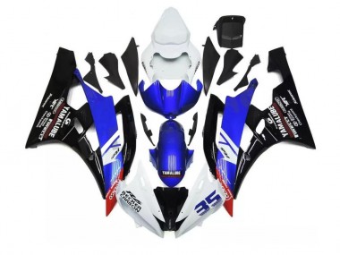 2006-2007 Blue White Yamaha YZF R6 Motorcycle Fairings Kit UK Stores