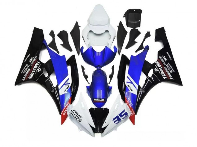 2006-2007 Blue White Yamaha YZF R6 Motorcycle Fairings Kit UK Stores 2006-2007 Blue White Yamaha YZF R6 Motorcycle Fairings Kit UK Stores
